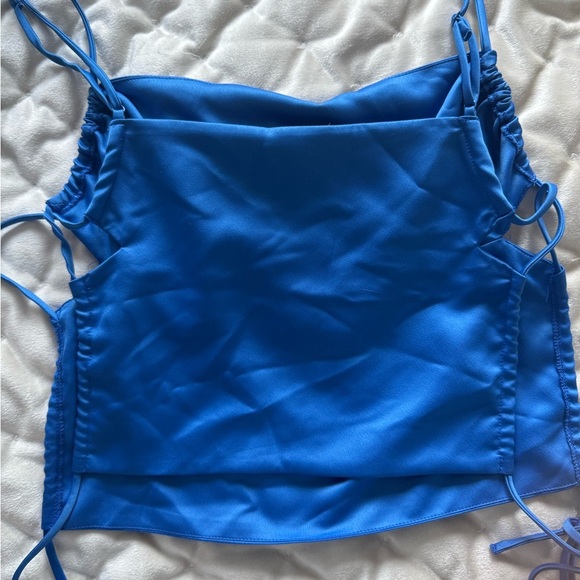 Dynamite Blue Silk Top - Picture 5 of 6
